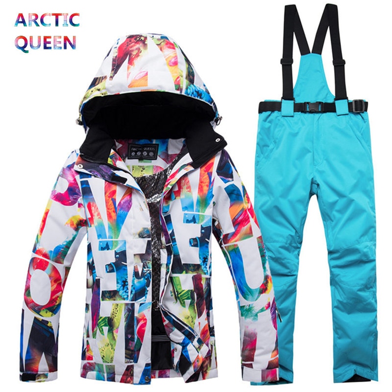 두꺼운 따뜻한 스키복 방수 바람막이 스키 및 스노우보드 재킷 팬츠 세트 여성용, 스노우 의상, 아웃도어 웨어, 신제품